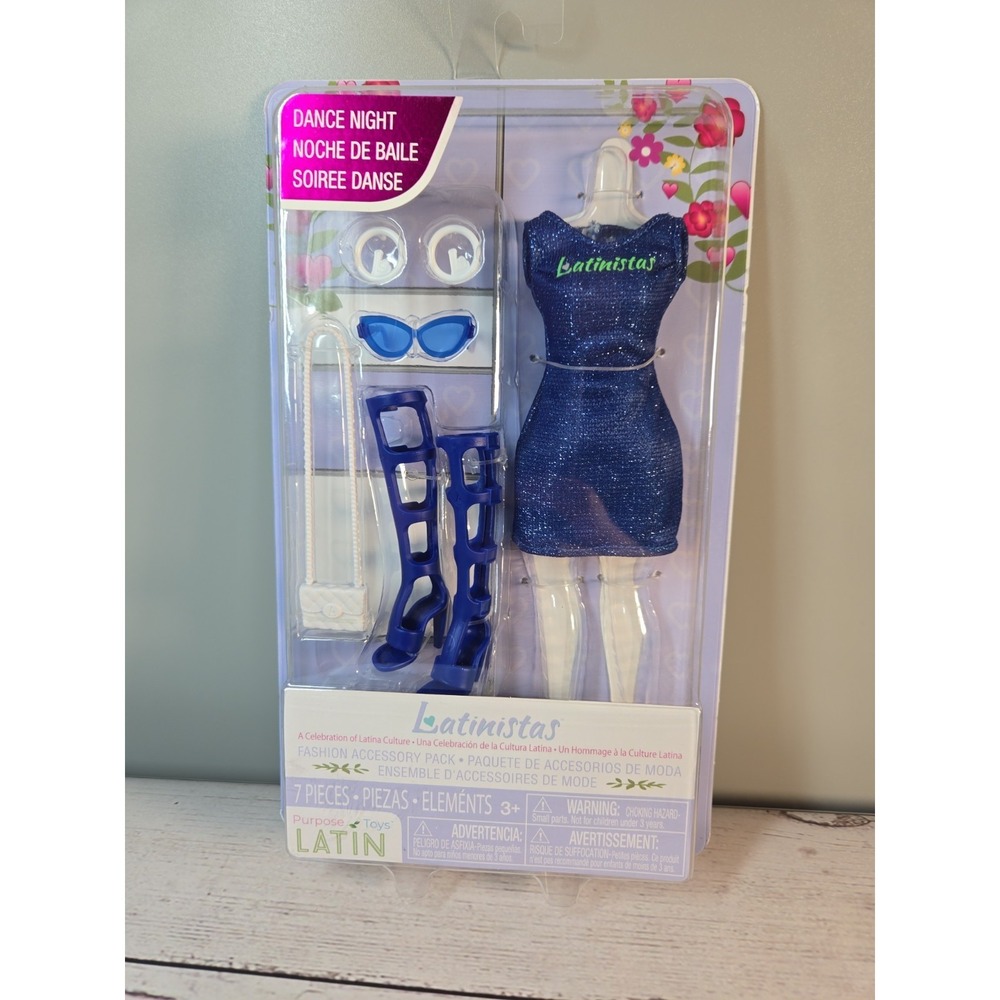 NEW LATINISTAS 1:6 Doll "DANCE NIGHT" Fashion Pack Blue Dress Boots Bag Earrings